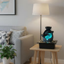 Tabletop Water Fountain with 7-Color LED Lights for Home Decor