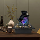 Tabletop Water Fountain with 7-Color LED Lights for Home Decor