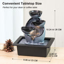 Tabletop Water Fountain with 7-Color LED Lights for Home Decor