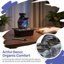 Tabletop Water Fountain with 7-Color LED Lights for Home Decor