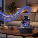 Tabletop Water Fountain with 7-Color LED Lights for Home Decor