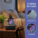 Tabletop Water Fountain with 7-Color LED Lights for Home Decor