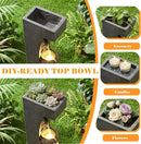 39-Inch 5-Tier Cascading Outdoor Water Fountain with 5 LED Lights, Brick Gray